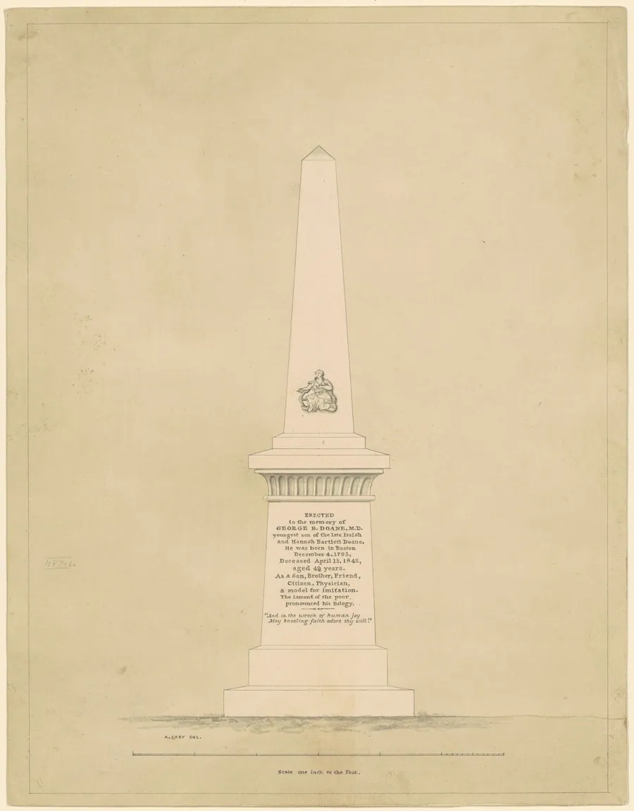 Design for a Monument in Memory of George B. Doane by Alpheus Cary
