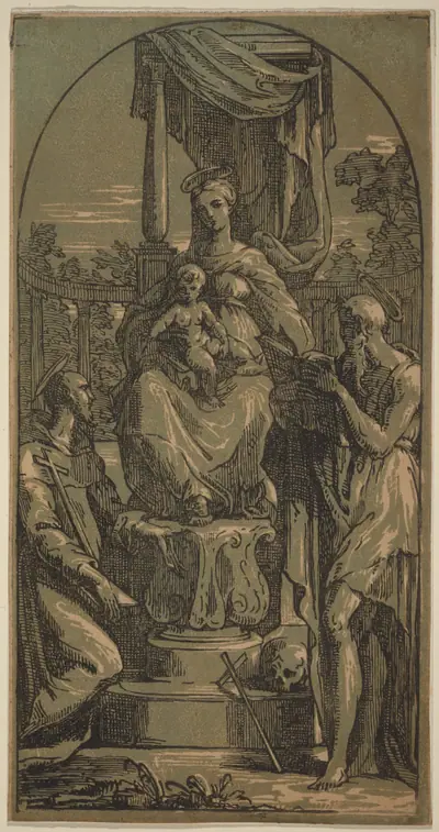 Madonna and Child Enthroned, Saint Jerome and Saint Francis
