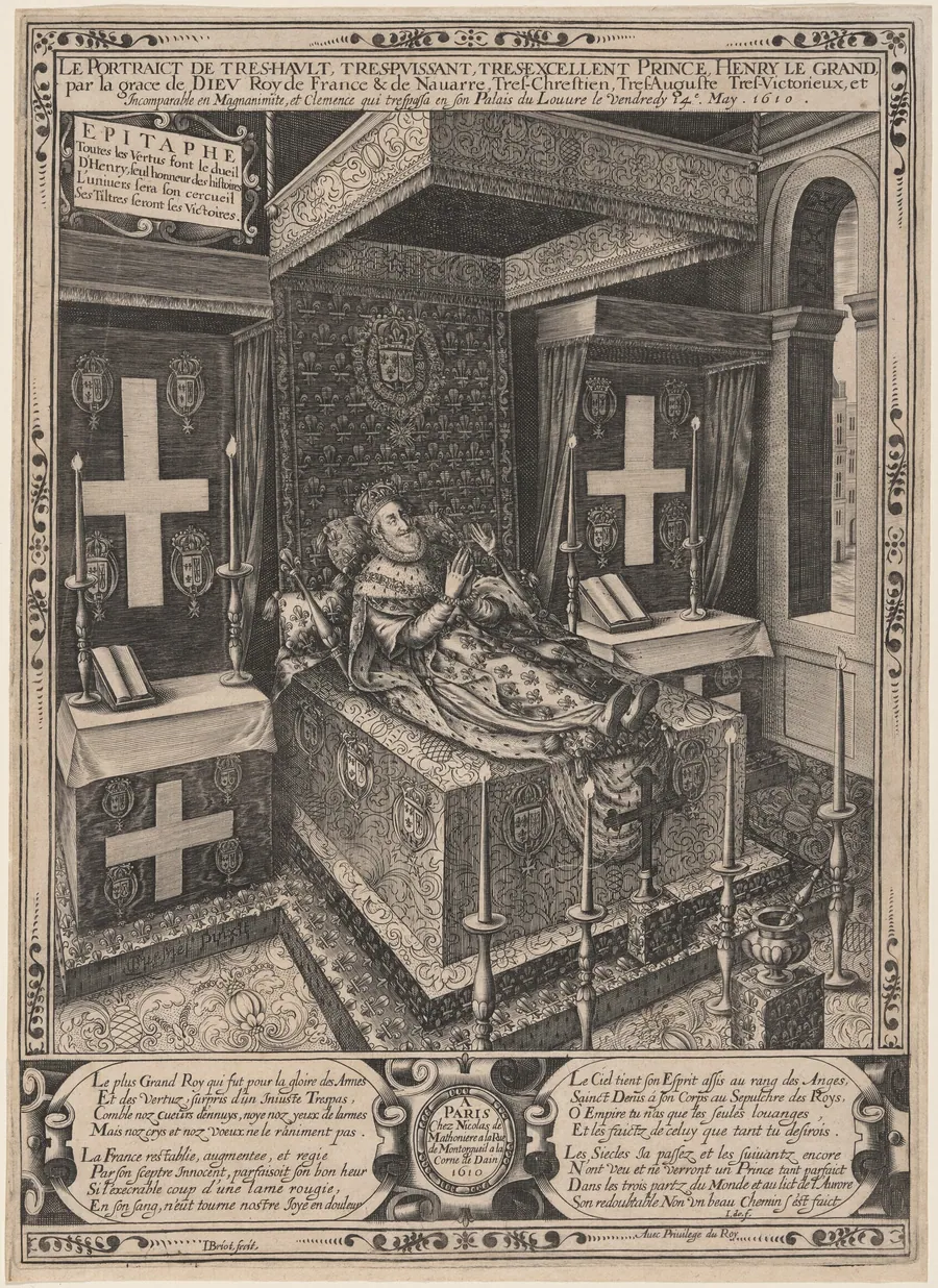 Le portraict de tres-haut...Henry Le Grand (Henri IV on His Deathbed) by Isaac Briot