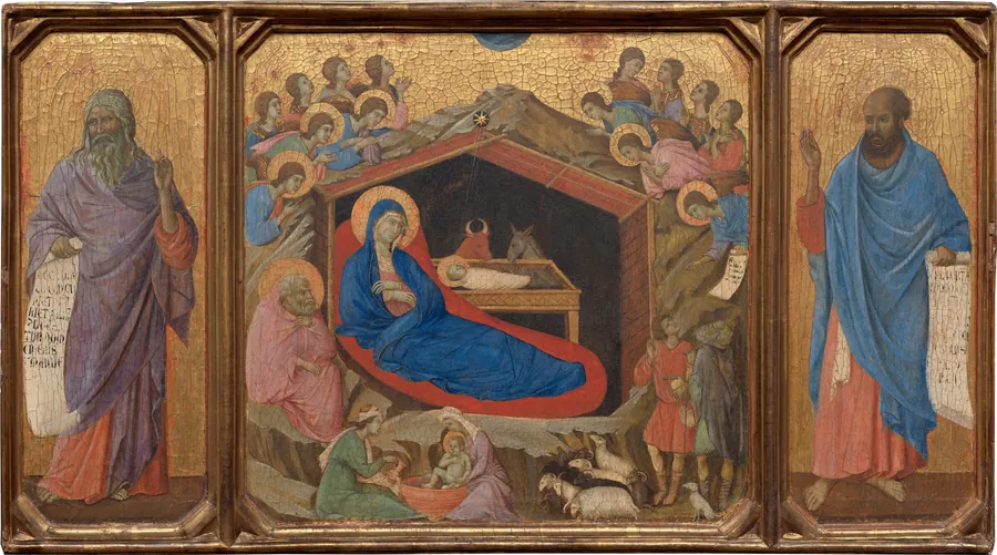 The Nativity with the Prophets Isaiah and Ezekiel by Duccio di Buoninsegna