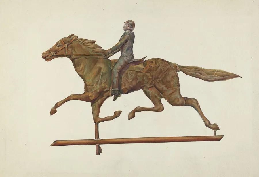 Weather Vane - Horse and Rider by Victor F. Muollo