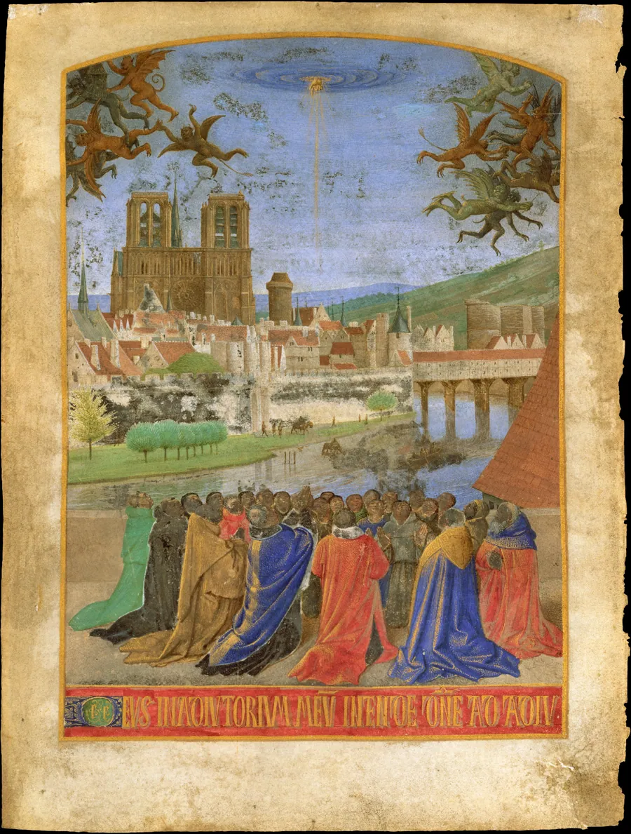 The Right Hand of God Protecting the Faithful against the Demons by Jean Fouquet