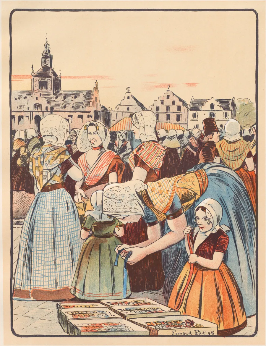 Un Marché en Zélande by Fernand Piet
