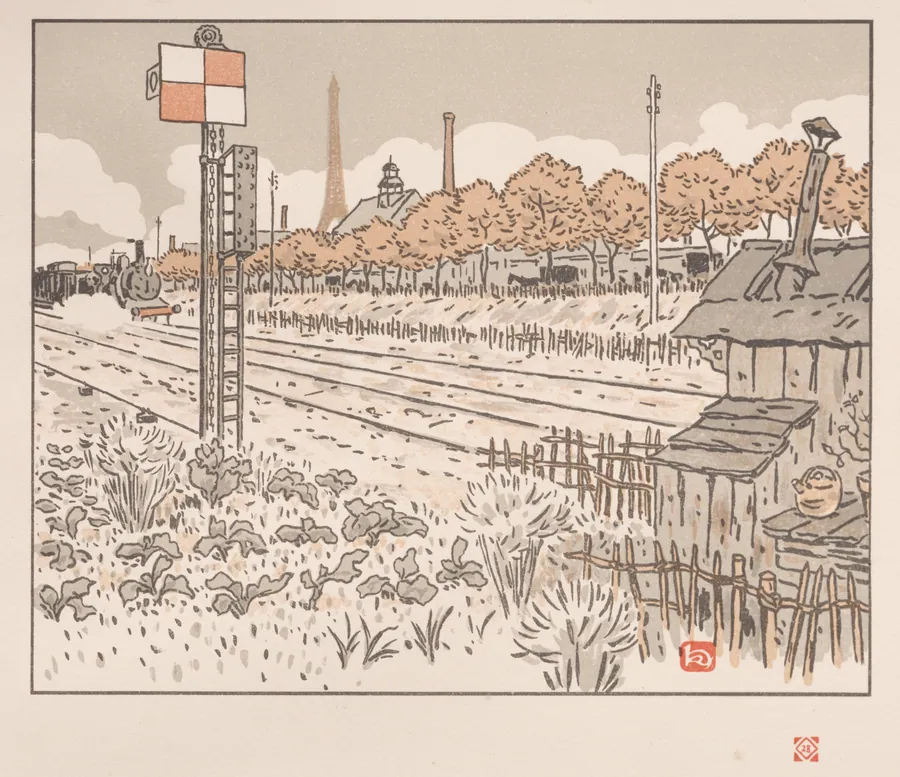 Thirty-Six Views of the Eiffel Tower: From the Quai de Javel (Switchman's Shanty) by Henri Rivière