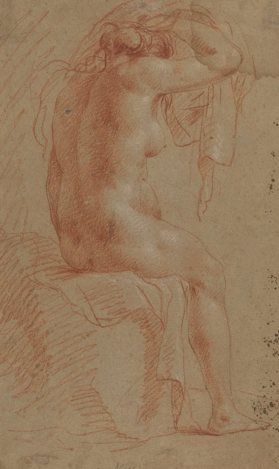 Nude Female Figure [verso] by Italian 17th Century