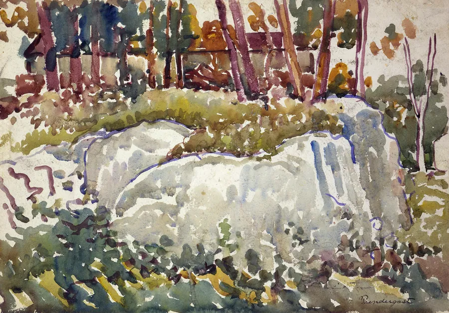 Rocks, Maine by Maurice Prendergast, born St. John's, Newfoundland 1858-died New York City 1924