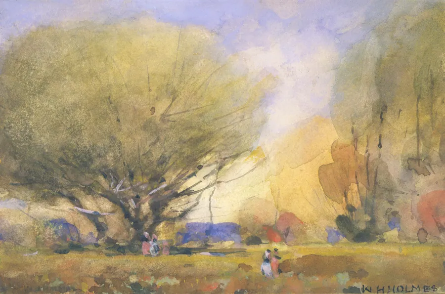 (Summer Scene) by William Henry Holmes, born Cadiz, OH 1846-died Royal Oak, MI 1933