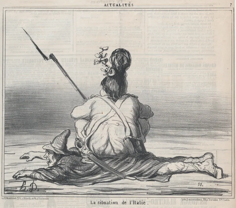 La situation de l'Italie, from Actualités, published in Le Charivari, February 21, 1859 by Honoré Daumier