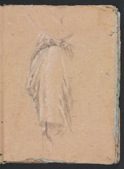 Verona Sketchbook: Drapery study with elbow (page 5)
