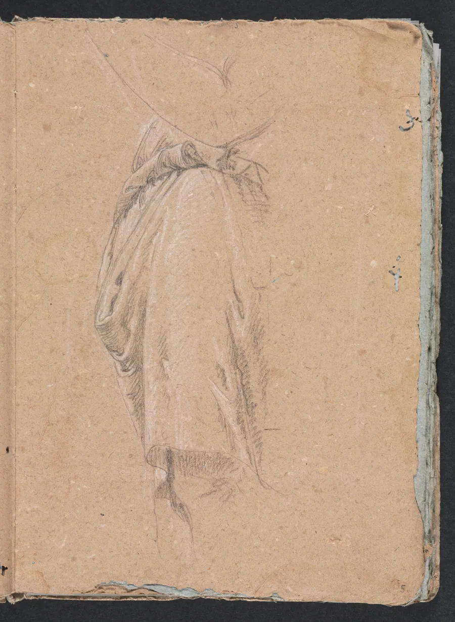 Verona Sketchbook: Drapery study with elbow (page 5) by Francesco Lorenzi