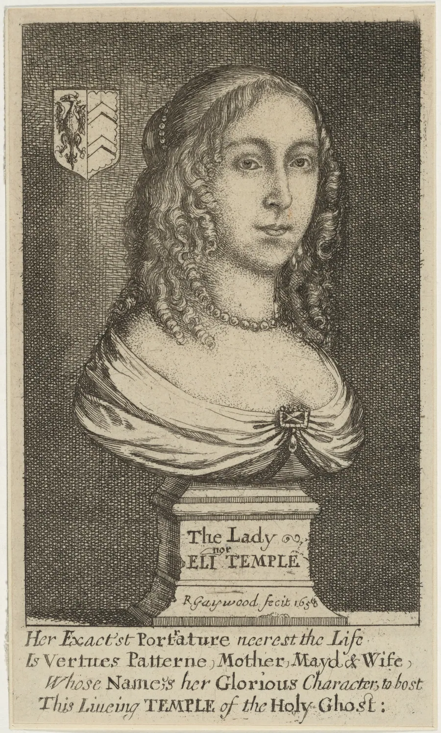 Lady Eleanor Temple, Wife of Sir Peter Templeof Stanton Bury by Robert Gaywood