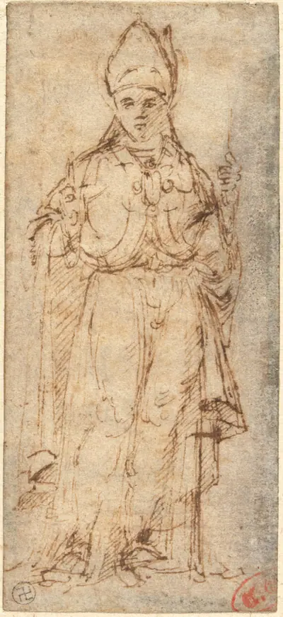 Saint Louis of Toulouse Holding a Staff
