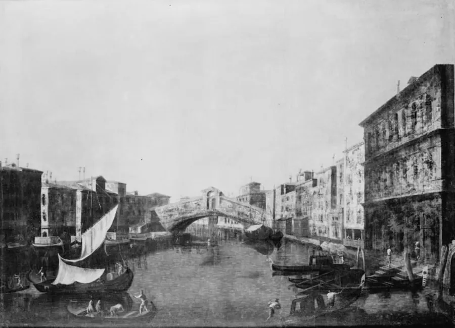 Canale Grande i Venezia med Rialtobroen by Ubekendt