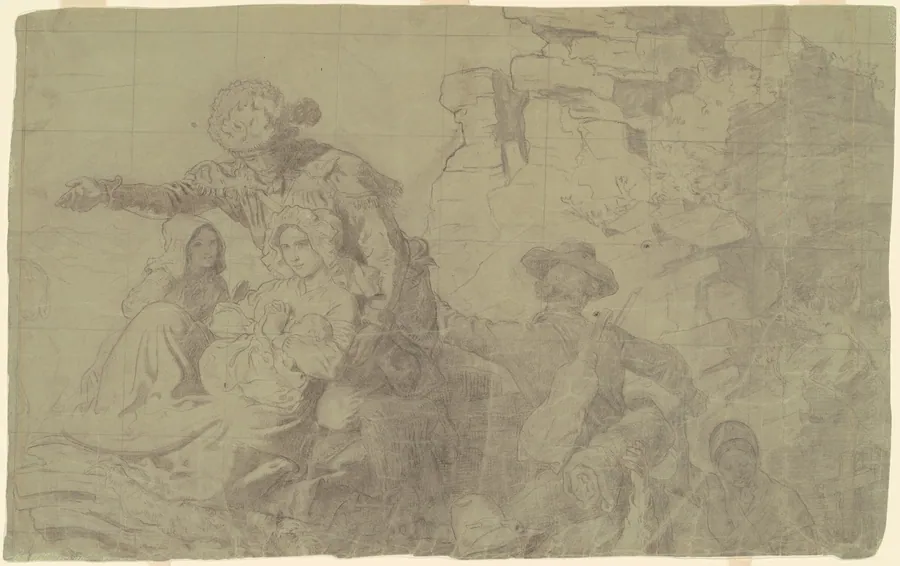 Study for "Westward the Course of Empire Takes Its Way" by Emanuel Gottlieb Leutze