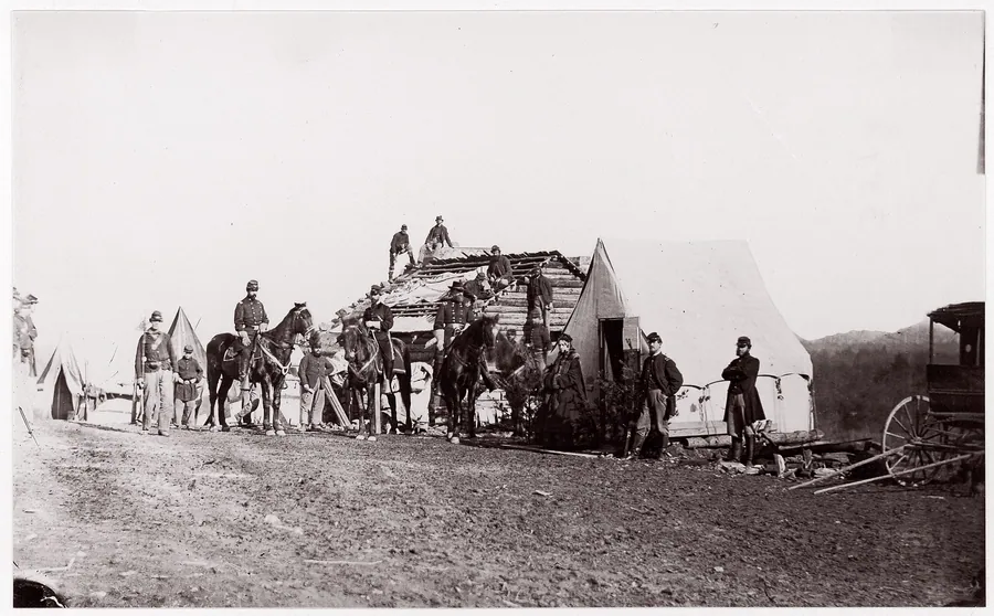 "Building Winter Quarters" by Mathew B. Brady