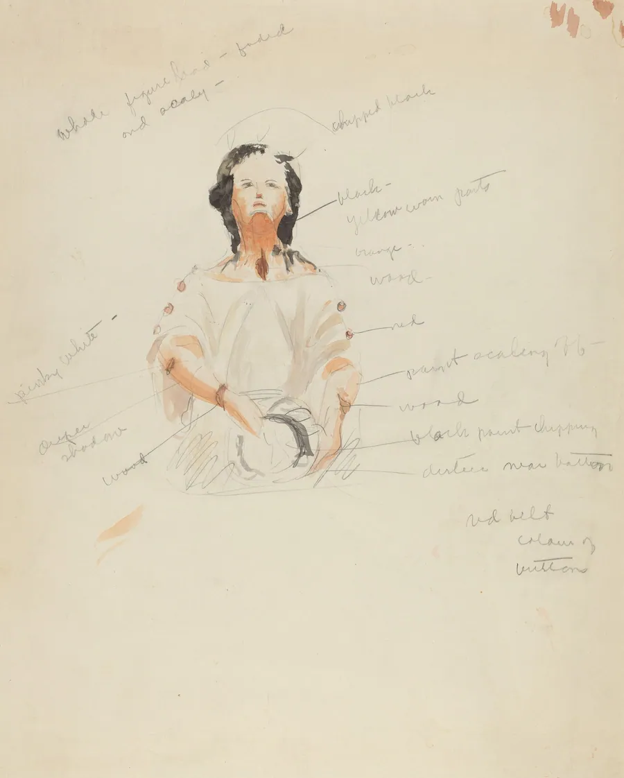 Sketch of Figurehead by American 20th Century