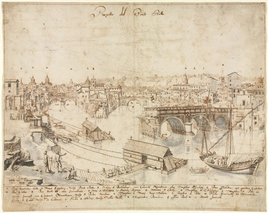 Eighteen Views of Rome: The Ponte Rotto by Lievin Cruyl