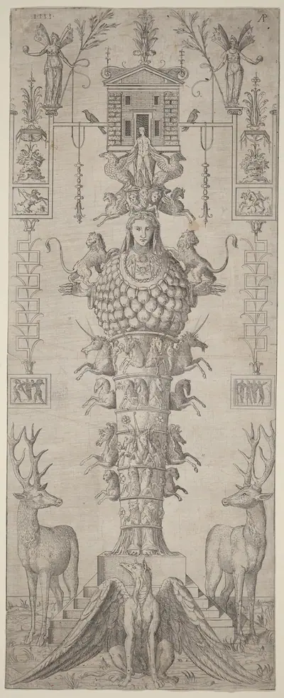 A Grotesque with Diana of Ephesus and Diverse Animals