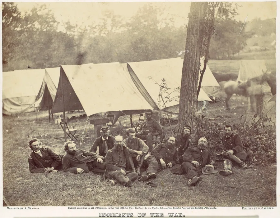 Group at Headquarters of the Army of the Potomac, Antietam, October 1862 by Alexander Gardner