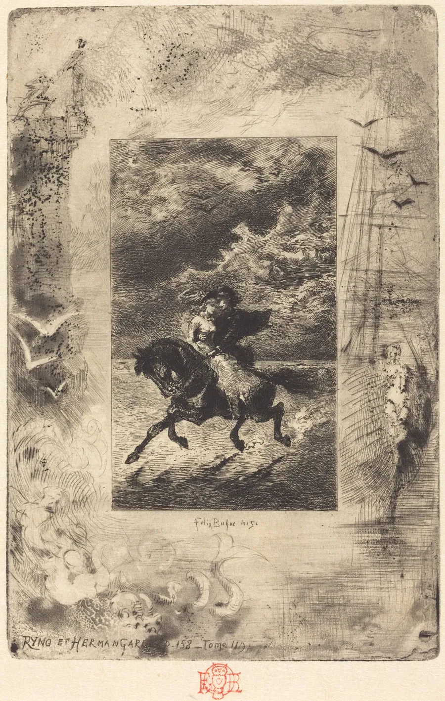 Ryno et Hermangarde by Félix-Hilaire Buhot