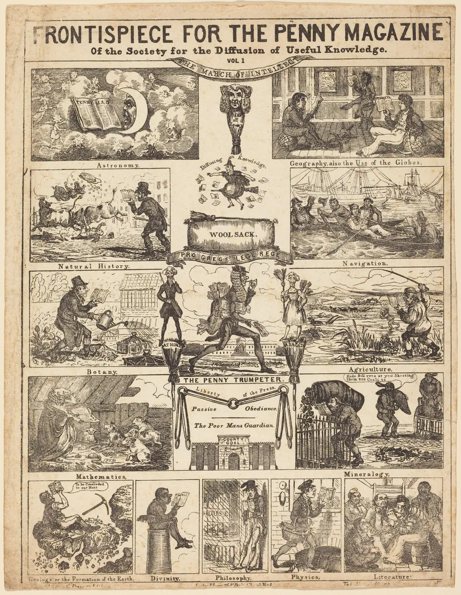 Frontispiece for the Penny Magazine of the Society for the Diffusion of Knowledge: Vo by British 19th Century