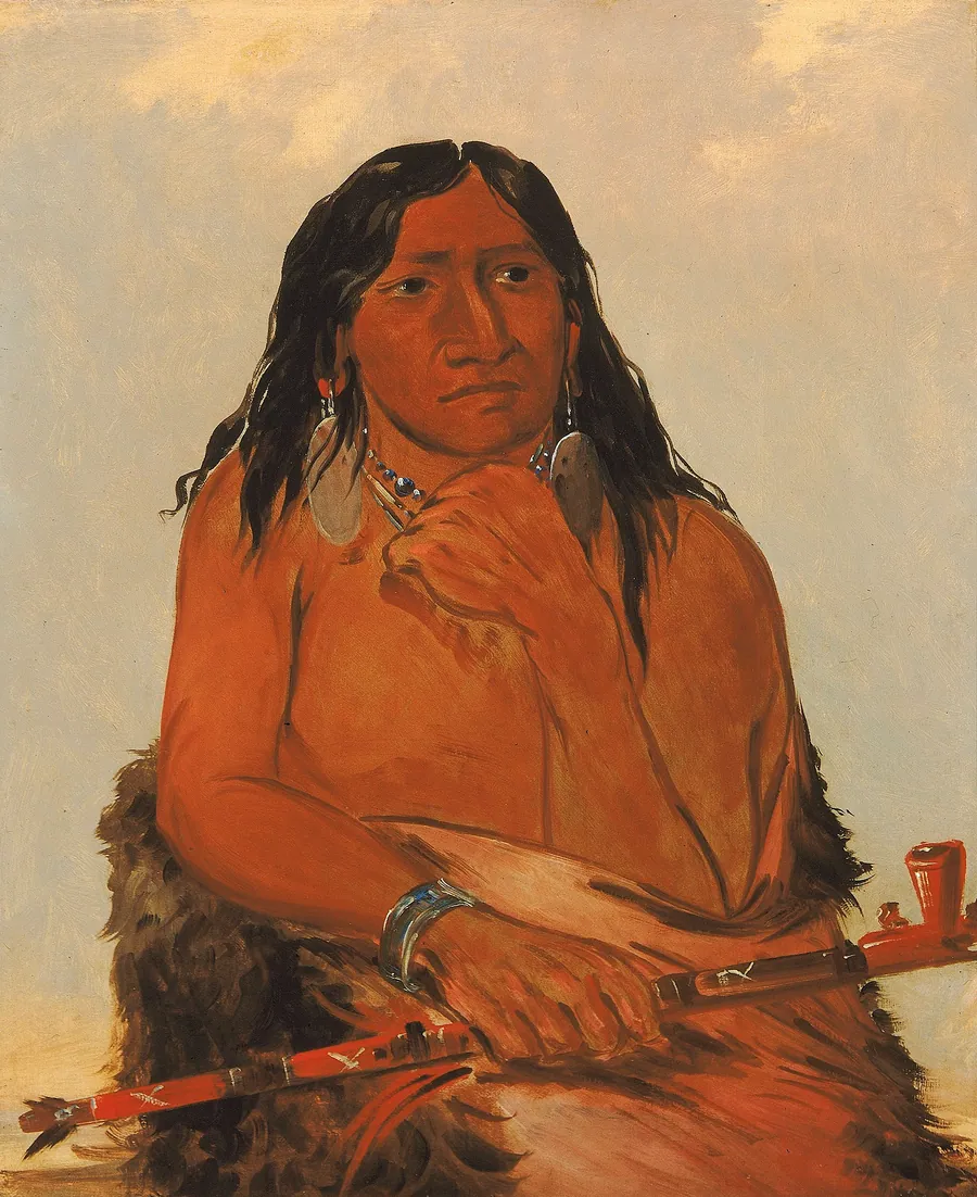 Is-sa-wáh-tám-ah, Wolf Tied with Hair, a Chief by George Catlin, born Wilkes-Barre, PA 1796-died Jersey City, NJ 1872