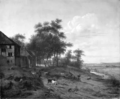 Landskab med en bondegård