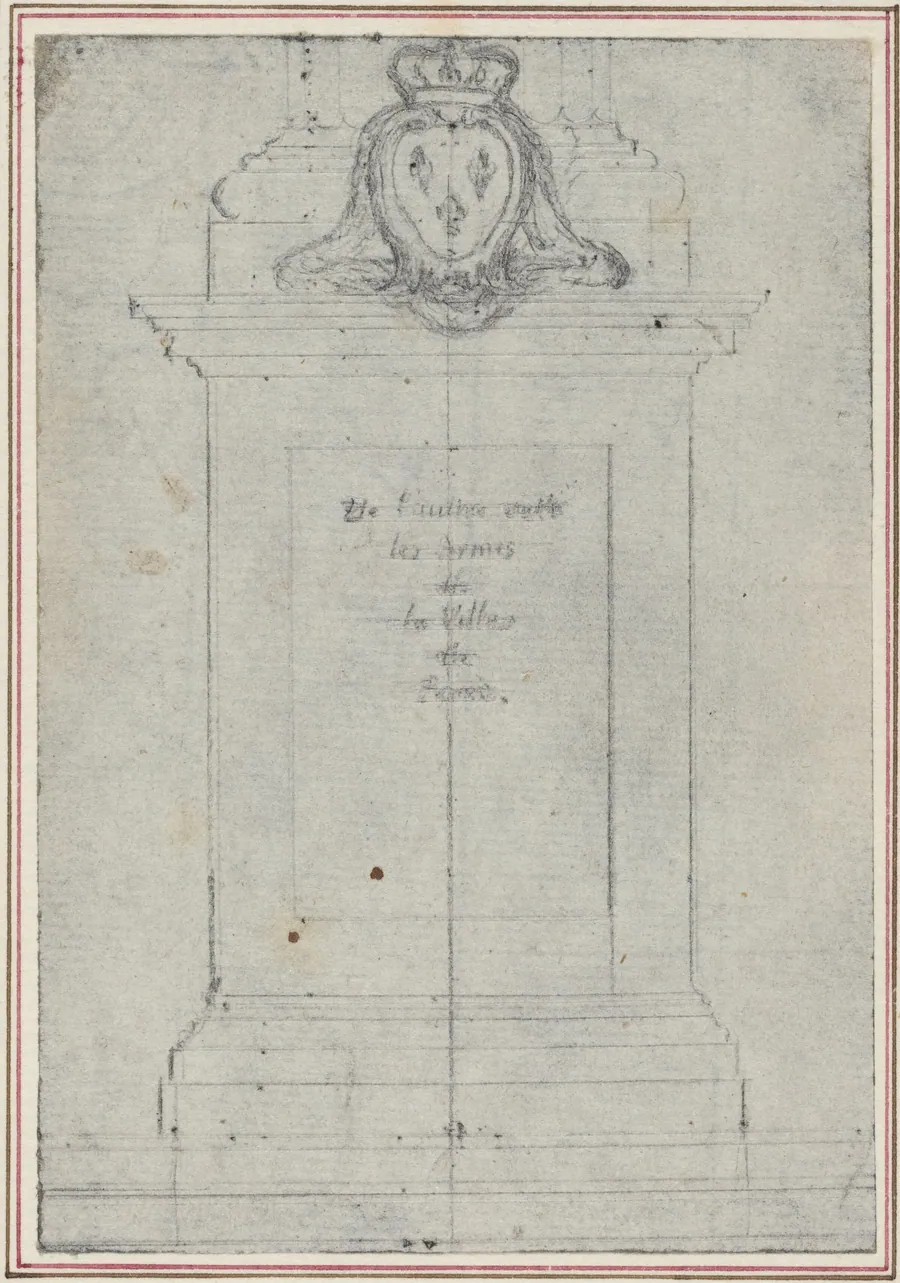 A Plinth Surmounted by the Arms of the King of France by Hubert François Gravelot