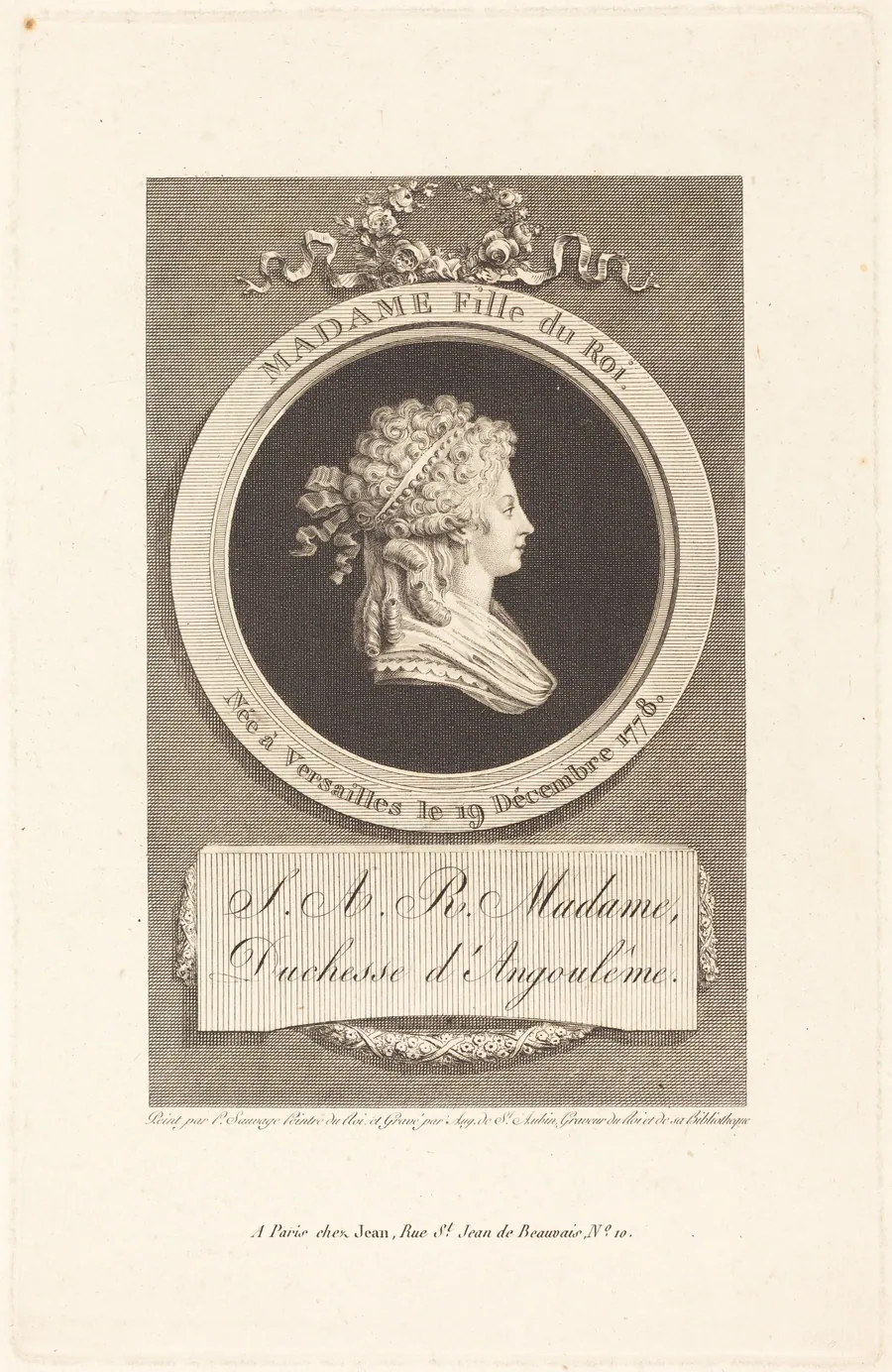 Marie-Thérèse-Charlotte, Duchess of Angoulême by Augustin de Saint-Aubin