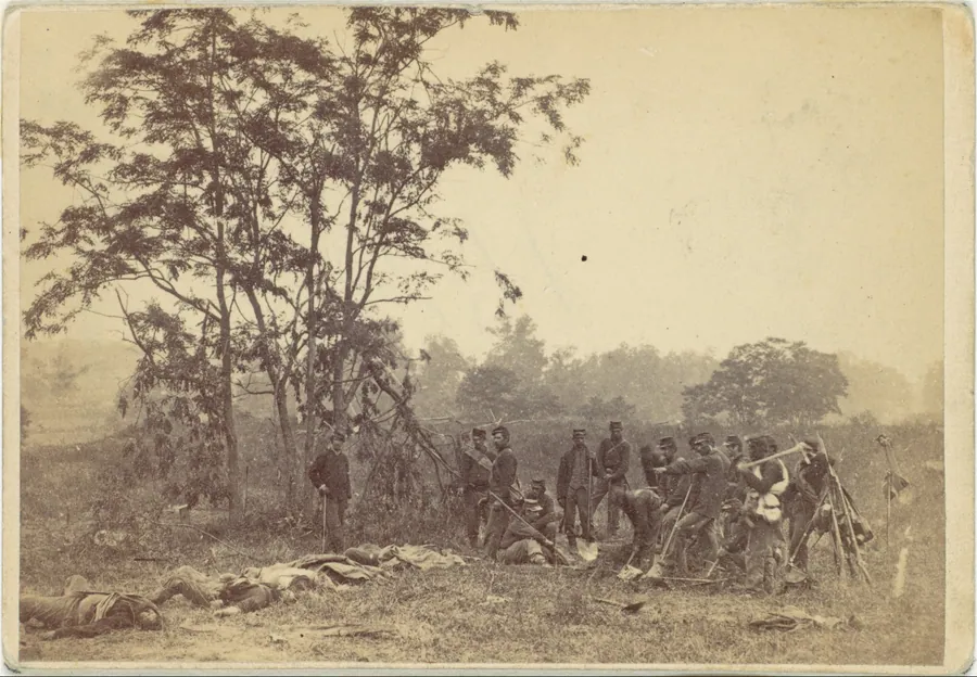 Burying the Dead on the Battlefield of Antietam, September 1862 by Alexander Gardner