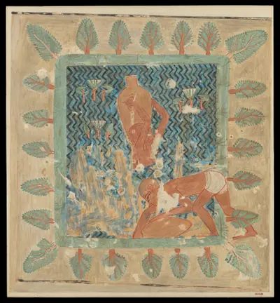 Brickmakers Getting Water from a Pool, Tomb of Rekhmire