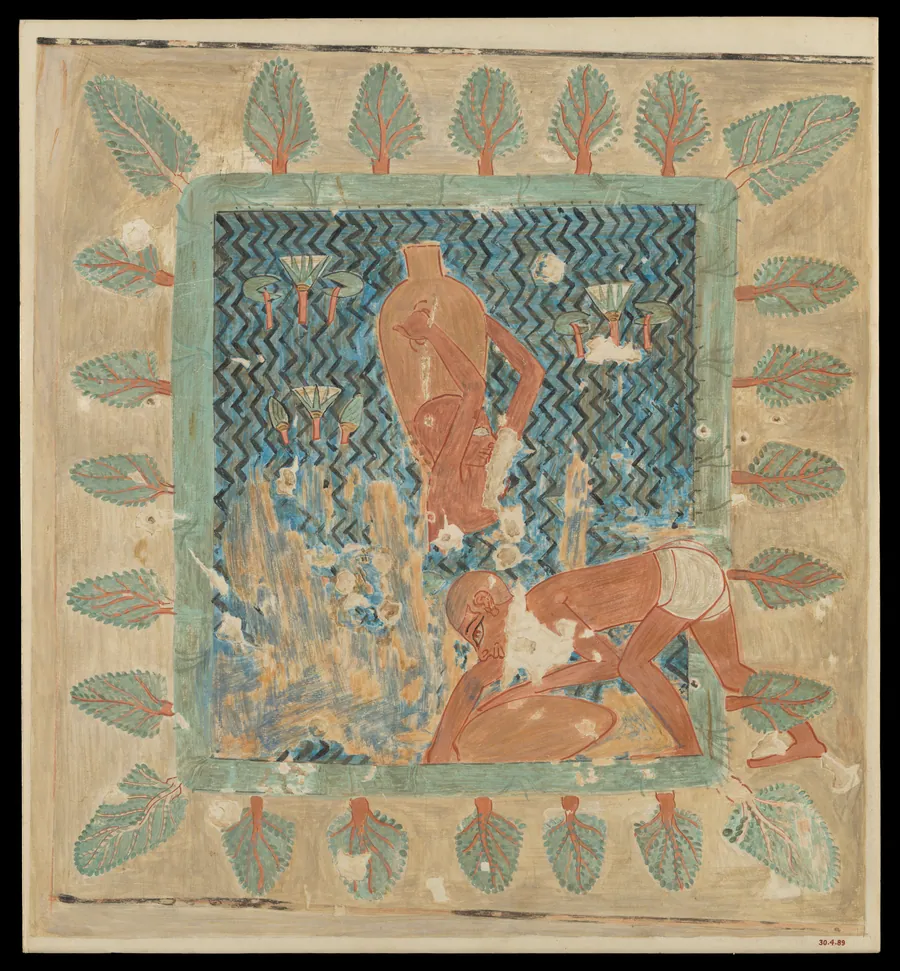 Brickmakers Getting Water from a Pool, Tomb of Rekhmire by Nina de Garis Davies