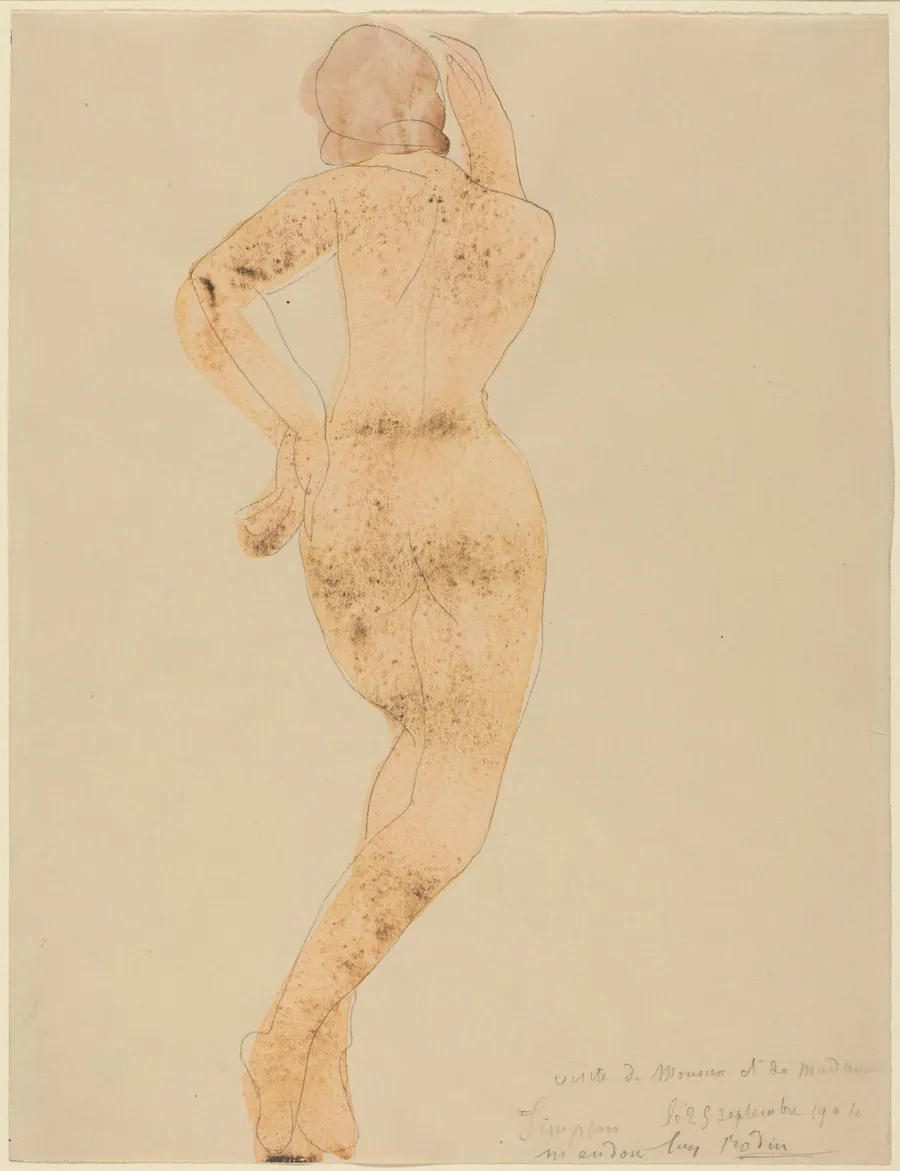 Rear View of Female Figure in Action by Auguste Rodin