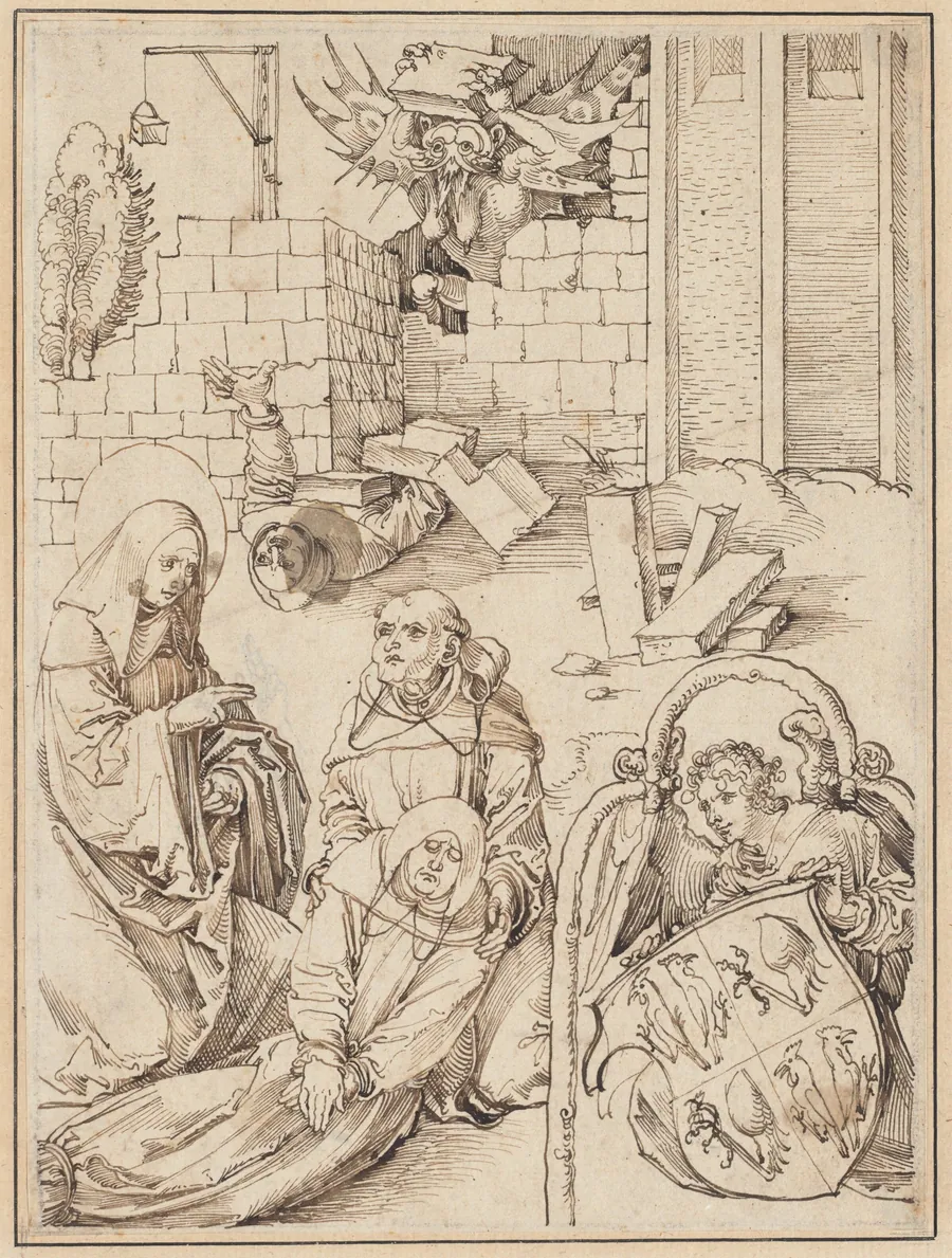 Saint Benedict Reviving a Monk Killed by the Devil by Hans Leonard Schäufelein