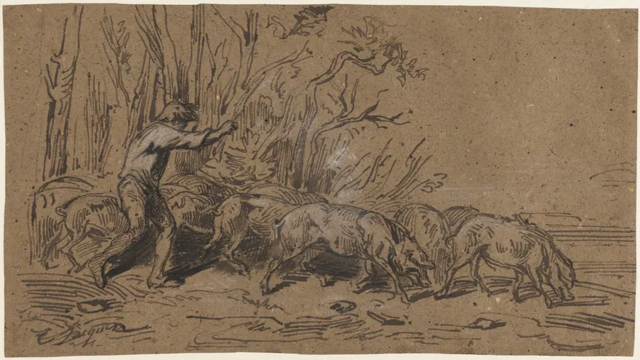 The Truffle Gatherers by Charles-Émile Jacque