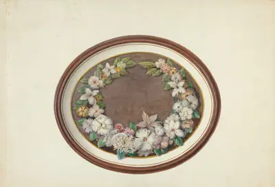 Feather Wreath Oval Frame