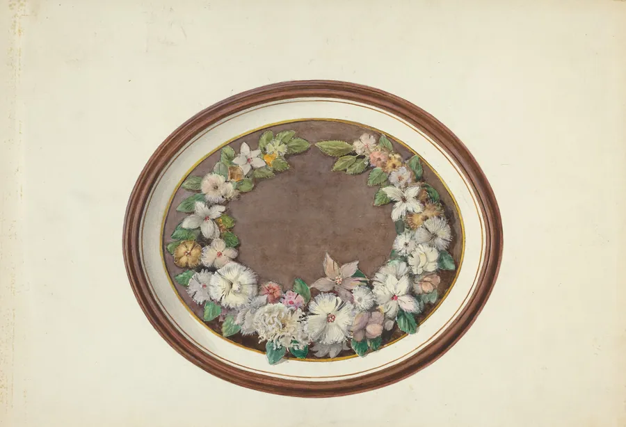 Feather Wreath Oval Frame by Marius Hansen