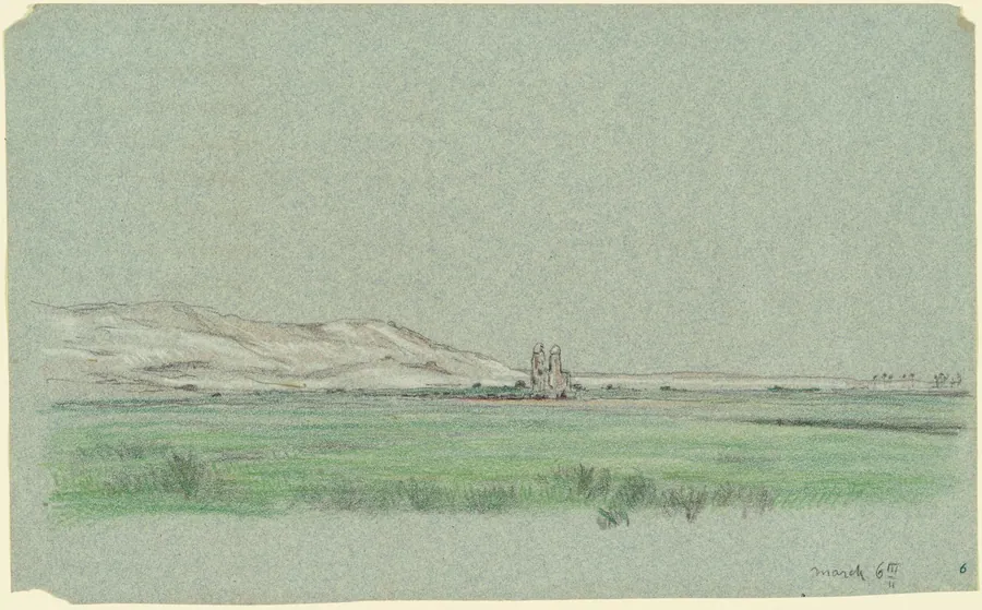 Nile Journey, Colossi of Memnon by Elihu Vedder