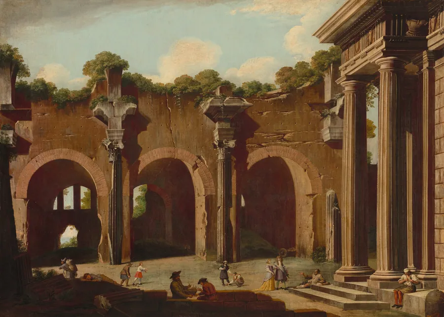 The Basilica of Constantine with a Doric Colonnade by Niccolò Codazzi