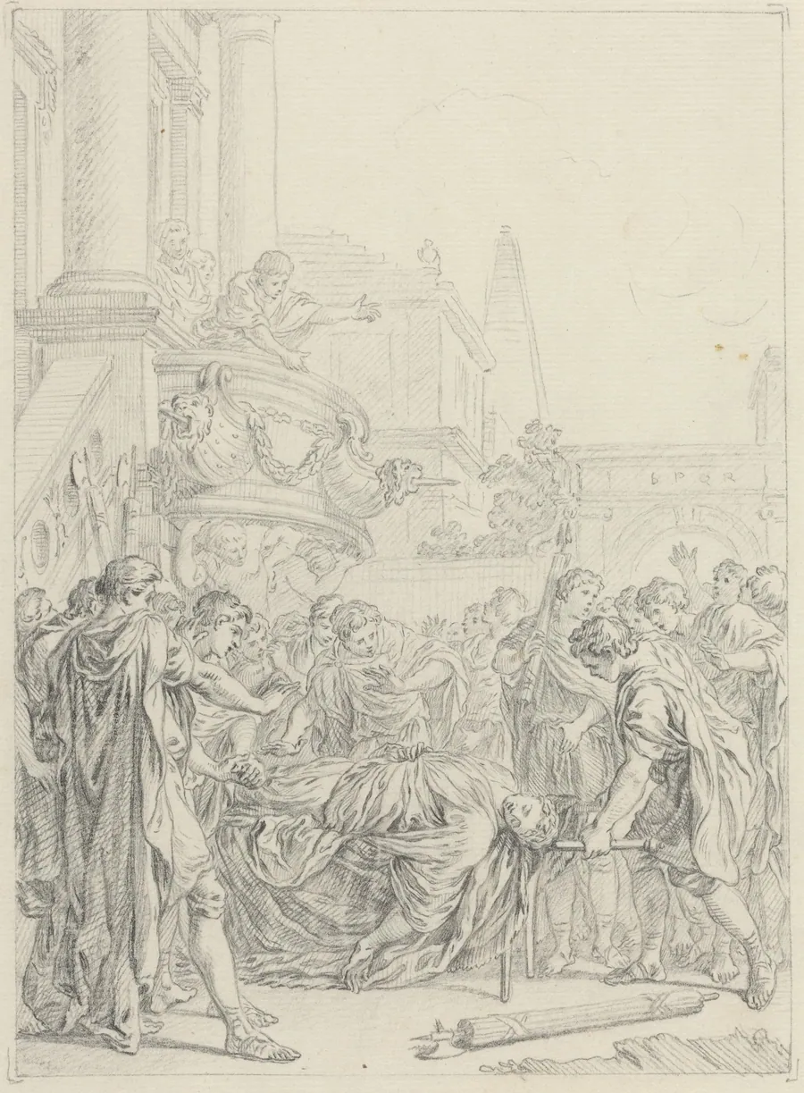 Du plus grand des Romains voilà ce qui vous reste by Hubert François Gravelot