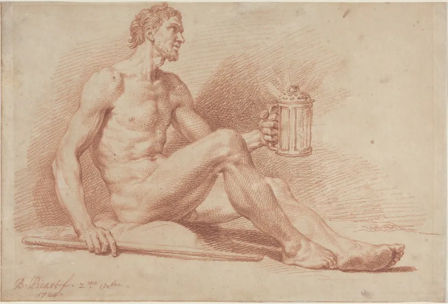 Male Nude with a Lamp (Diogenes) by Bernard Picart