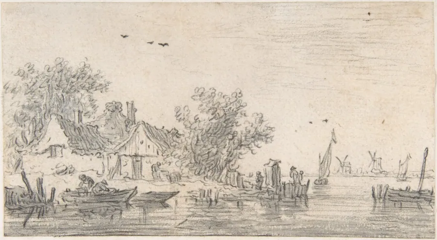 A River Estuary by Jan van Goyen