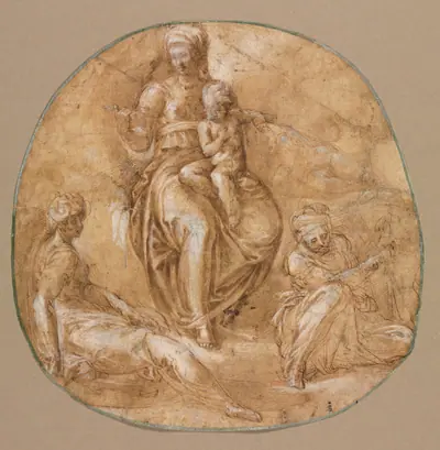 Virgin and Child with St. Catherine of Alexandria and Saint Anne (?)