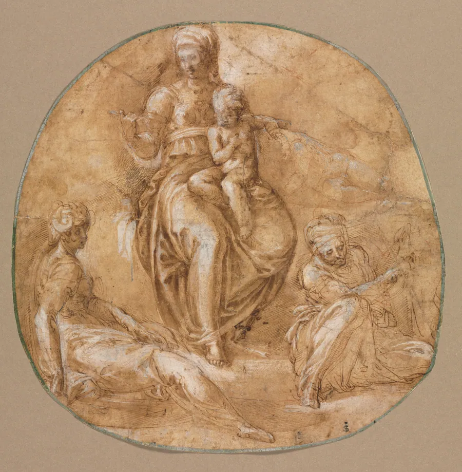 Virgin and Child with St. Catherine of Alexandria and Saint Anne (?) by Battista Franco