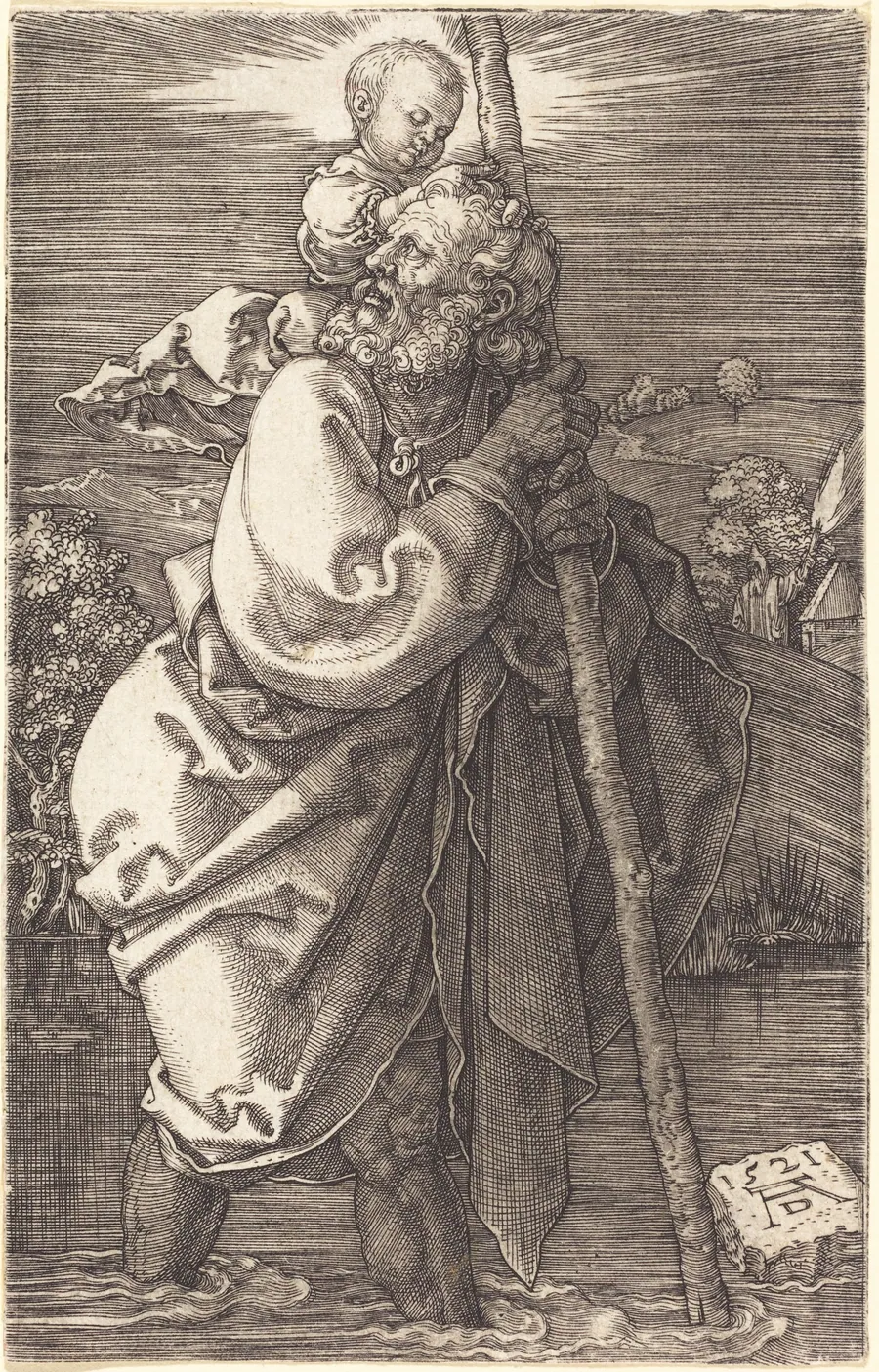 Saint Christopher Facing Left by Albrecht Dürer