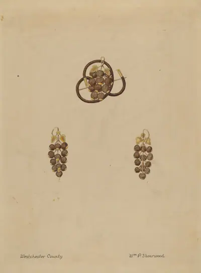 Hair Brooch and Earrings