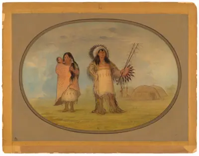 Mandan Civil Chief, His Wife, and Child