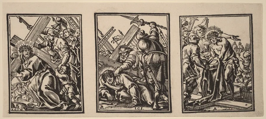 Three Scenes on the Road to Calvary by Christoffel Jegher