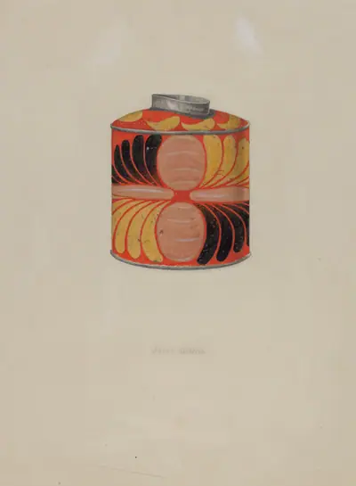 Toleware Tin Tea Caddy