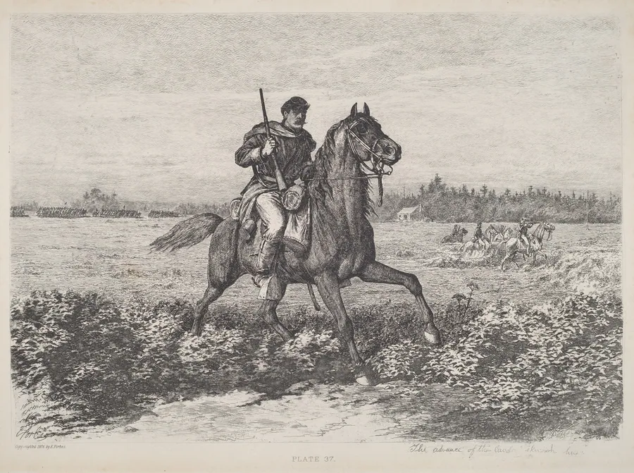 The Advance of the Cavalry by Edwin Forbes